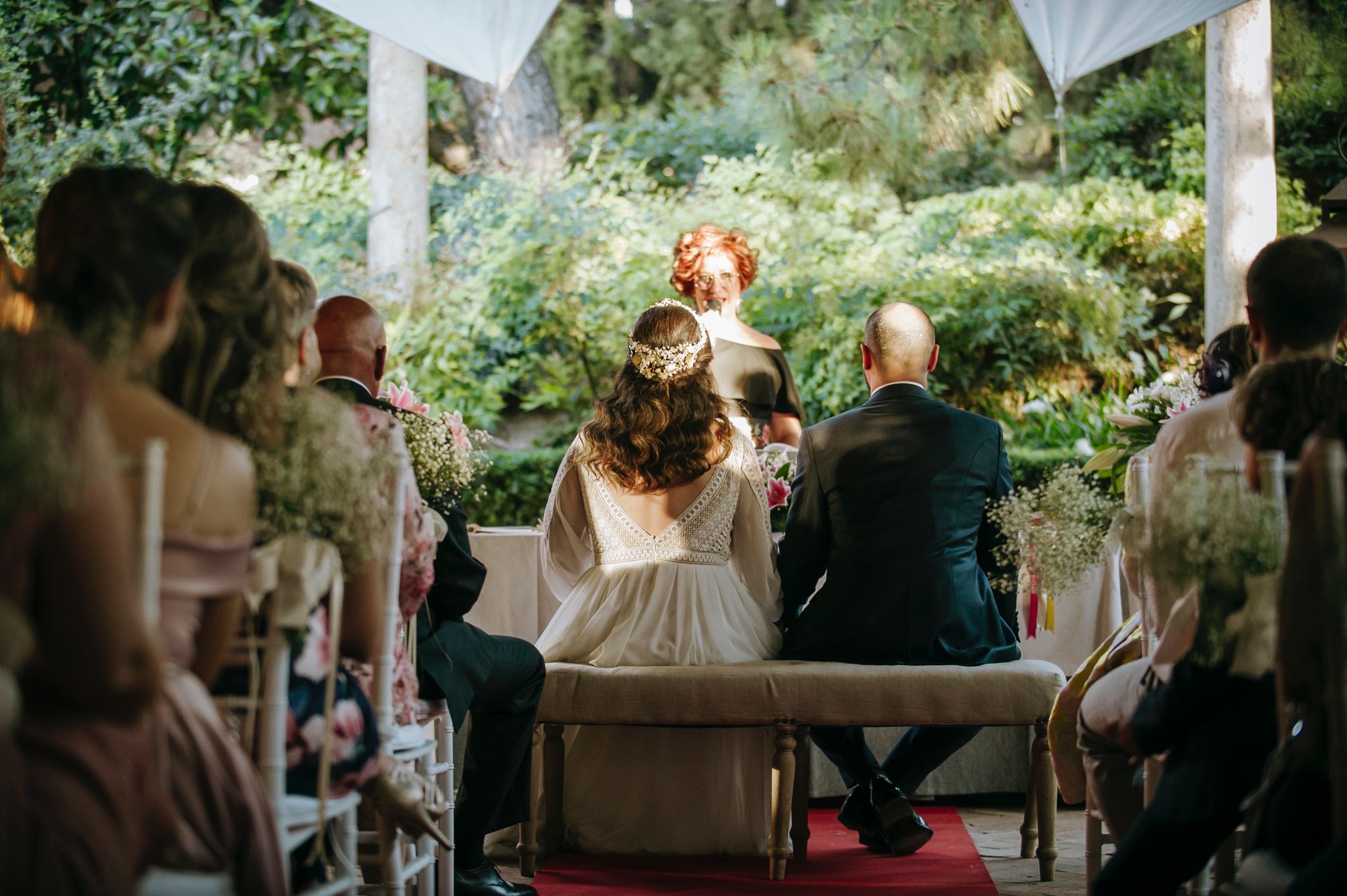 Laura with couple at ceremony