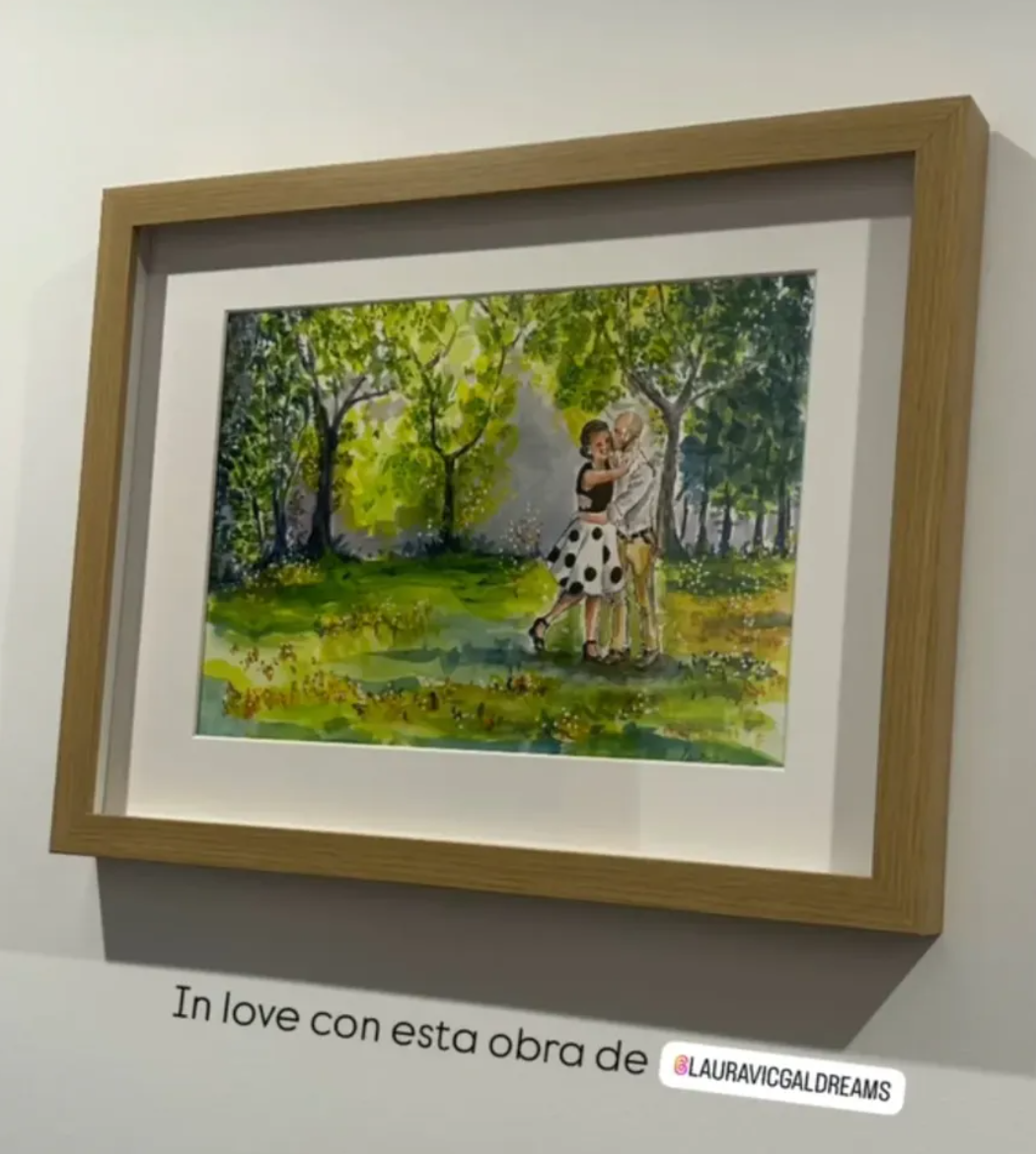 Watercolor couple portrait