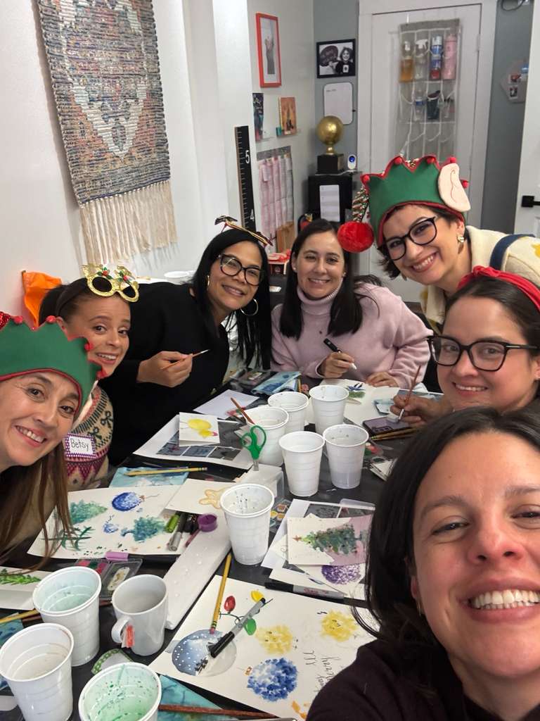 Watercolor holiday night