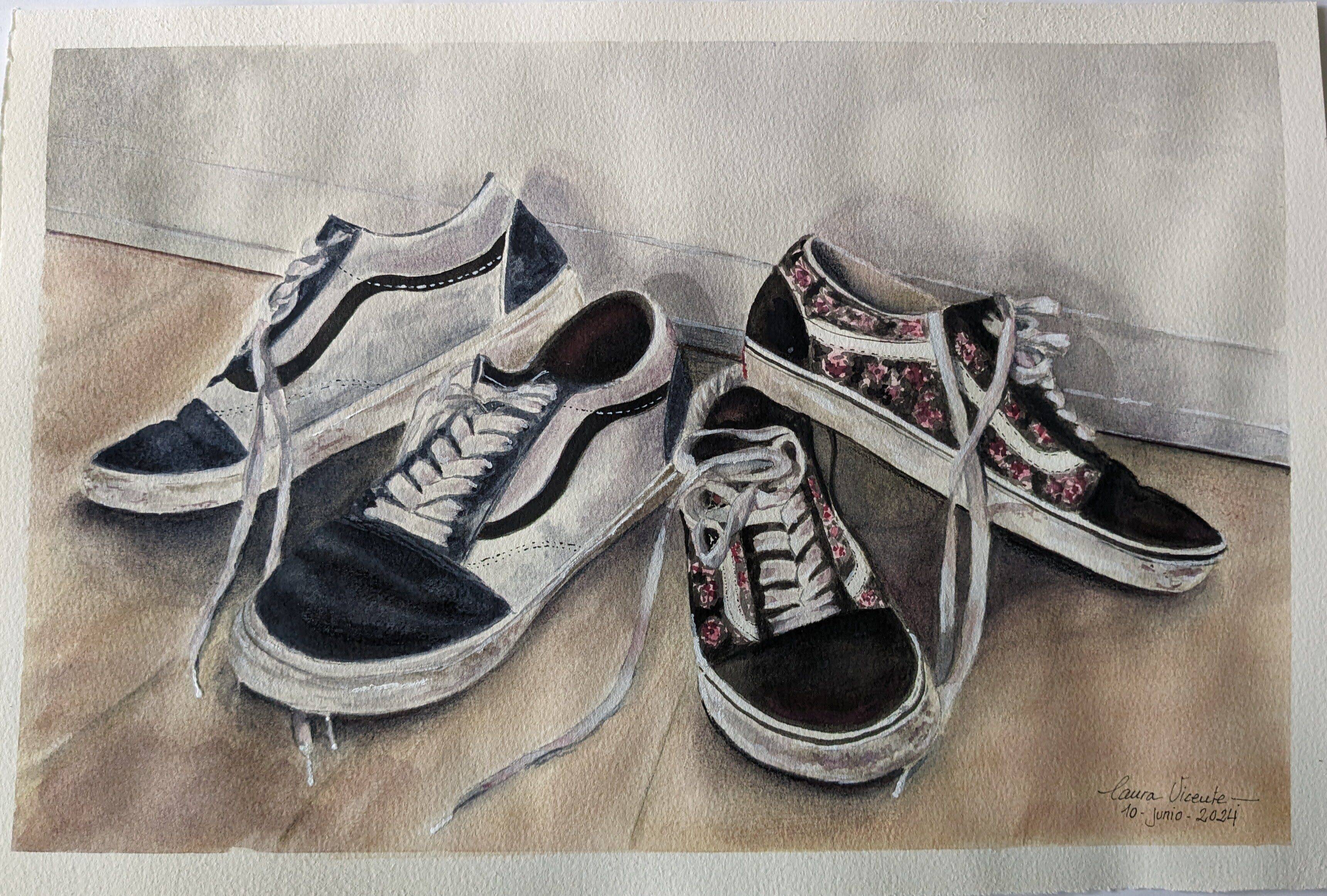 Watercolor sneakers